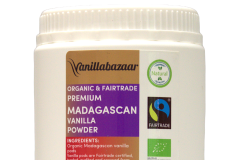 500g Premium Organic & Fairtrade Madagascan Vanilla Powder Jar