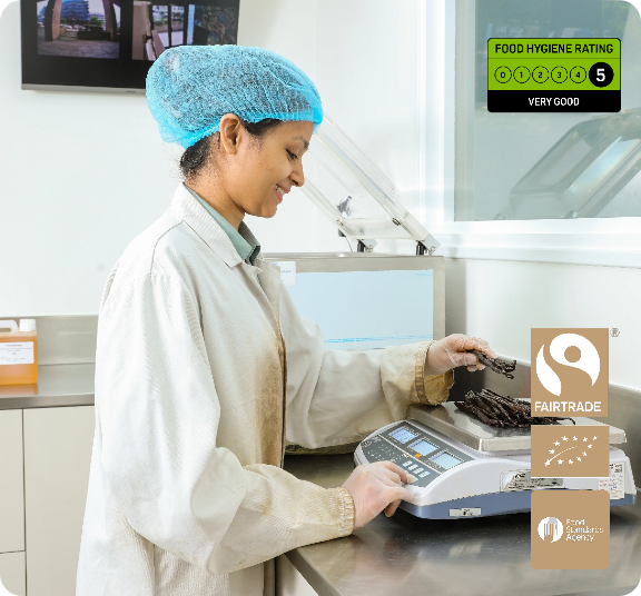 Vanilla pods quality control process in the lab